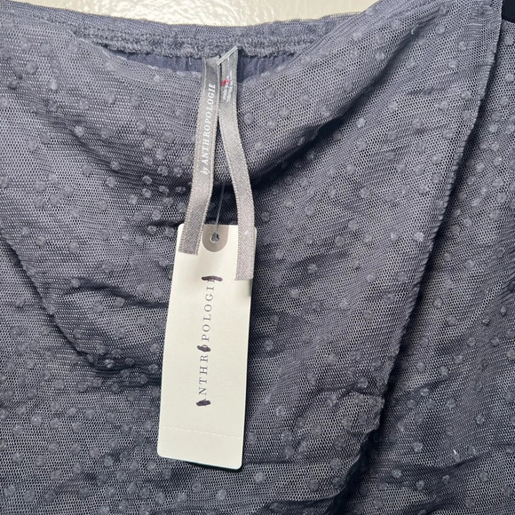 Anthropologie L Gray Sheer Mesh Strapless Dress size small - Picture 6 of 8